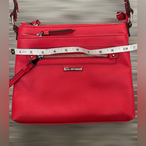 NWOT Dana Buchman Red, Vegan Multi-Zipper Crossbody Handbag Purse - Picture 3 of 6